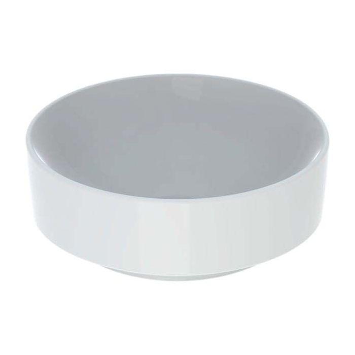 Geberit VariForm Aufsatzwaschtisch 500768012 d= 40cm, ohne Hahnloch, Überlauf, rund, weiß