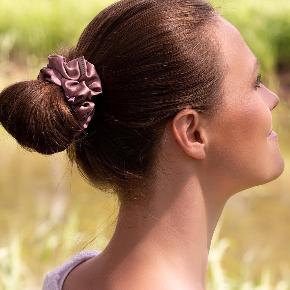 DONDELLA Luxury Silk Lilac Scrunchie Hair Ring 10cm