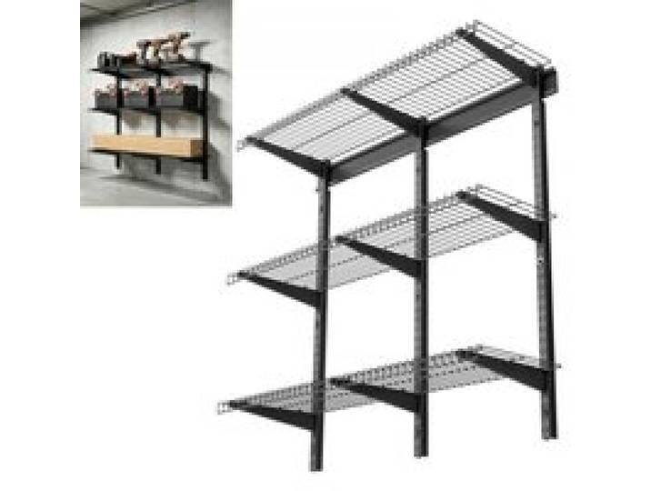 VEVOR Étagère Murale Garage 3 Niveaux Étagère Rangement Murale Garage 91,5x30,5 cm pour Garages, Buanderies, Ateliers, Cuisine, Acier, Capacité de Charge 68 kg par Niveau, Charge Totale 204 kg, Noir