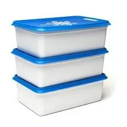 Alaska Gefrierbox 2000ml Set aus 3, Vorratsbehälter, Weiss