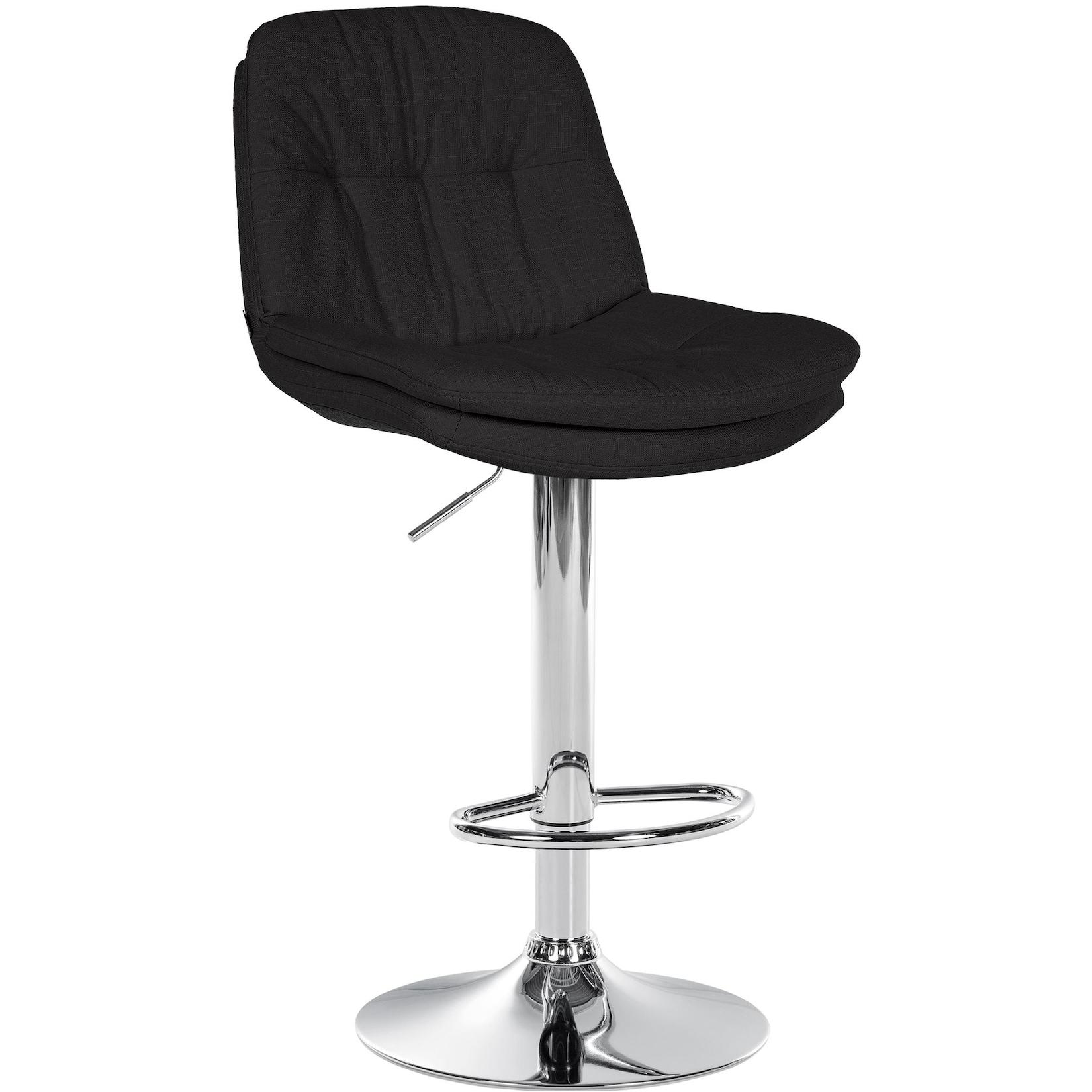 CLP Barhocker Laurel Stoff chrom - Farbe: schwarz, Gestellmaterial: Metall in Chromoptik