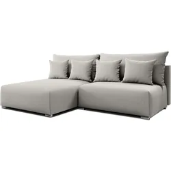 ECKSOFA L Form Ederra Hellgrau 208/190/91 cm – großes Sofa mit Schlaffunktion L