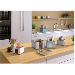 Blim Plus Vorratsdose Quadro XS 10x10x7.8 cm PEEK BOX Collection, Vorratsbehälter, Gelb, Transparent