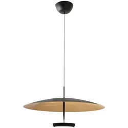 Fabas Luce Yuko LED-Pendelleuchte 40 W 3200 lm 3000 K dimmbar, Metall- und Methacrylat-Gestell, Blattgold/Blattschwarz - Yuko
