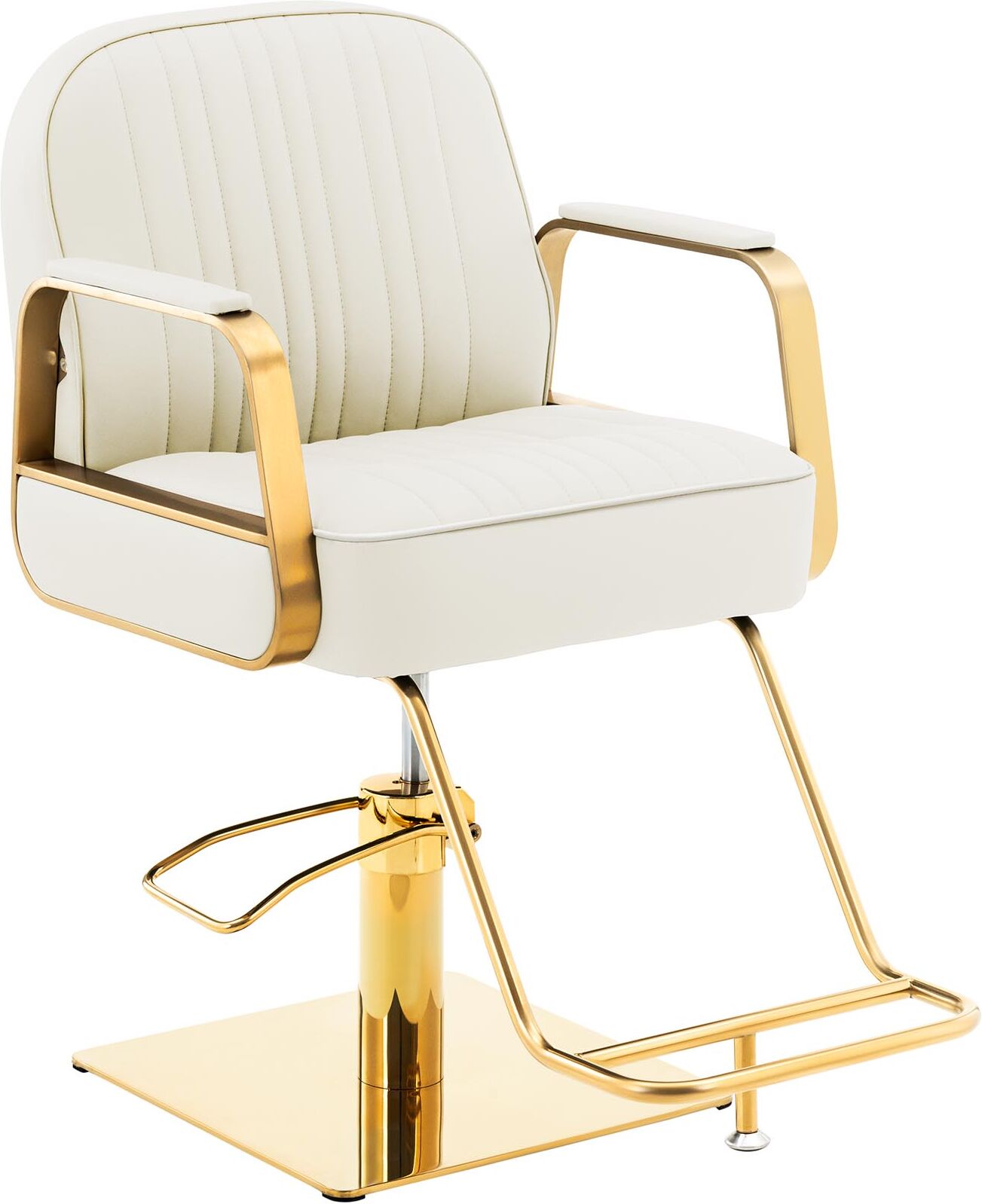 physa Friseurstuhl mit Fußstütze - 560 - 730 mm - 200 kg - Creme­far­ben / Golden PHYSA STAUNTON CREAM & GOLD