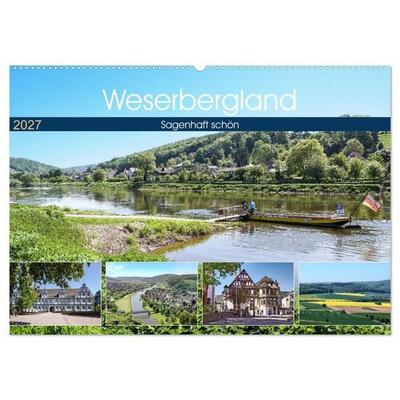 Weserbergland - sagenhaft schön (Wandkalender 2027 DIN A2 quer), CALVENDO Monatskalender