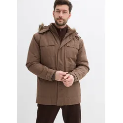 bonprix Wattierter Parka, braun, Gr.68/70 (4XL), warm wattierter Long-Parka mit vielen Taschen