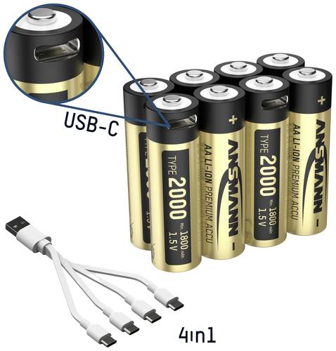 Ansmann 1312-0039 Mignon (AA)-Akku Lithium 1800 mAh 1.5V 8St.