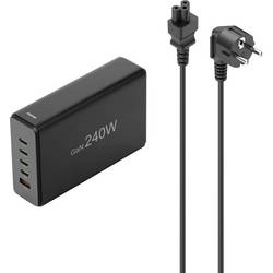 hama 00201977 USB-Ladestation 5 Ports, GaN, Schnellladegerät, 4xUSB-C, 1xUSB-A, PD, 240 W