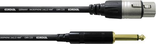 Cordial CCM 7,5 FP XLR Verbindungskabel [1x XLR-Buchse - 1x Klinkenstecker 6.35 mm] 7.50m Schwarz