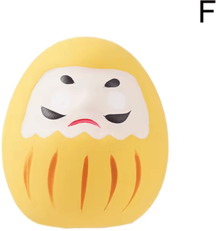 Inspire Picks Mini Ceramic Daruma Doll Japanese Lucky Charm Fortune Ornament yellow
