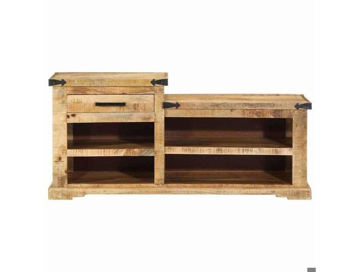 Meuble Banquette Marron - banc avec tiroir Marron 110 x 35 x 50 cm - Manguier brut - Contemporain_01_584