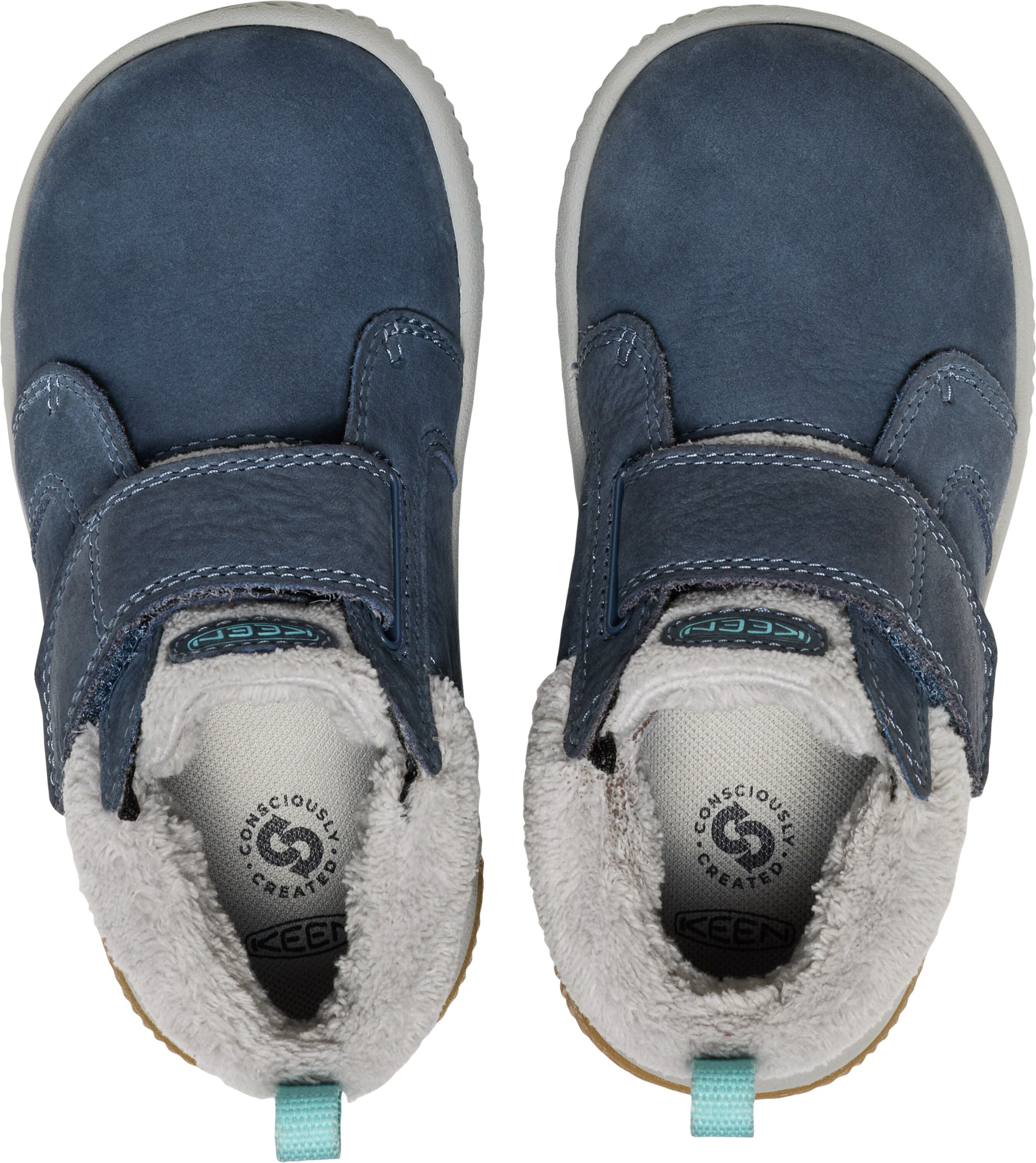 Barfussschuh KEEN "KNX MIDDIE", Jungen, Gr. 29, blau (vintage indigo, alloy), Leder, Textil, Schuhe Barfussschuh vintage indigo, alloy 29
