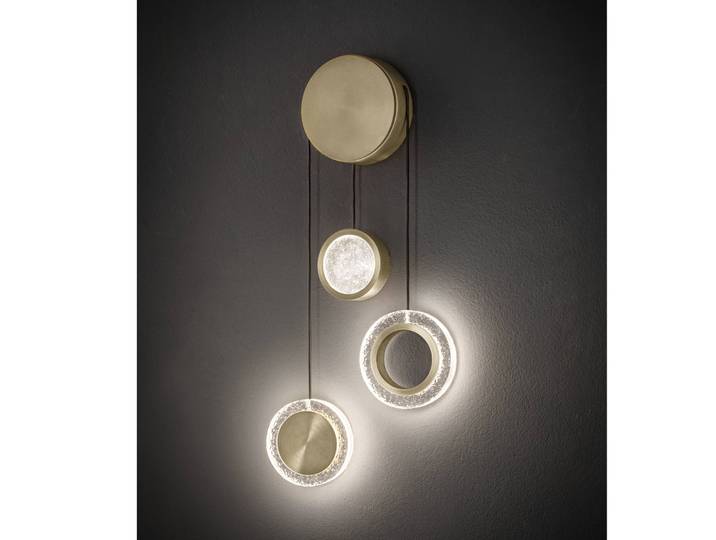 Sil-Lux Wandleuchte Yo-Yo, dimmbar, messing / gold, für Wohn- / Esszimmer, Metall, Design