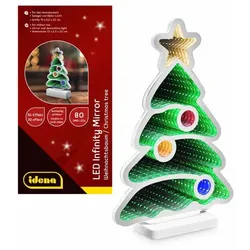 Idena LED Infinity Mirror Weihnachtsbaum 13x5,5x22cm batteriebetrieben