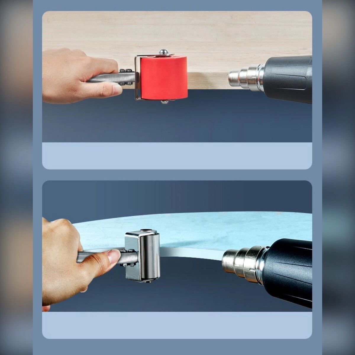 INF Roter Kantenanleimroller mit Doppel-Lager, TPR-Rad und Edelstahlgriff