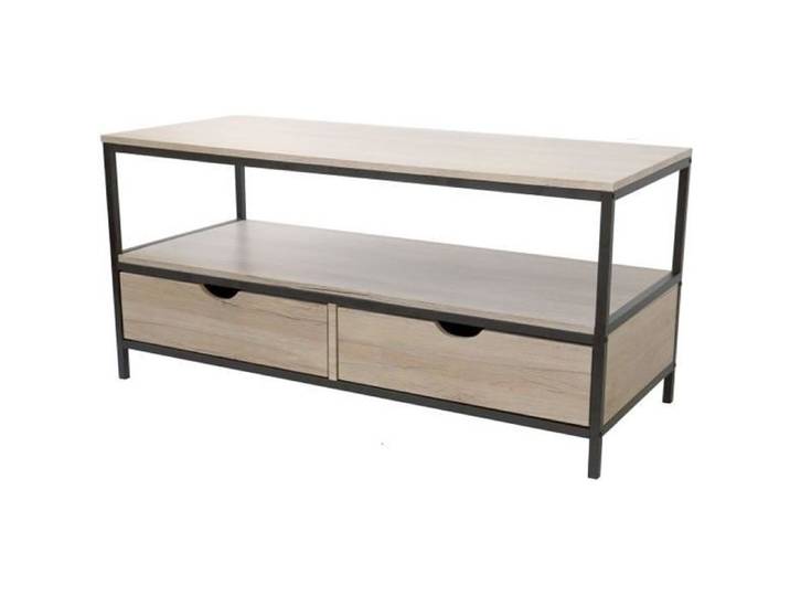 Urban Living - Meuble TV industriel Factory - L. 120 x H. 57 cm - Noir