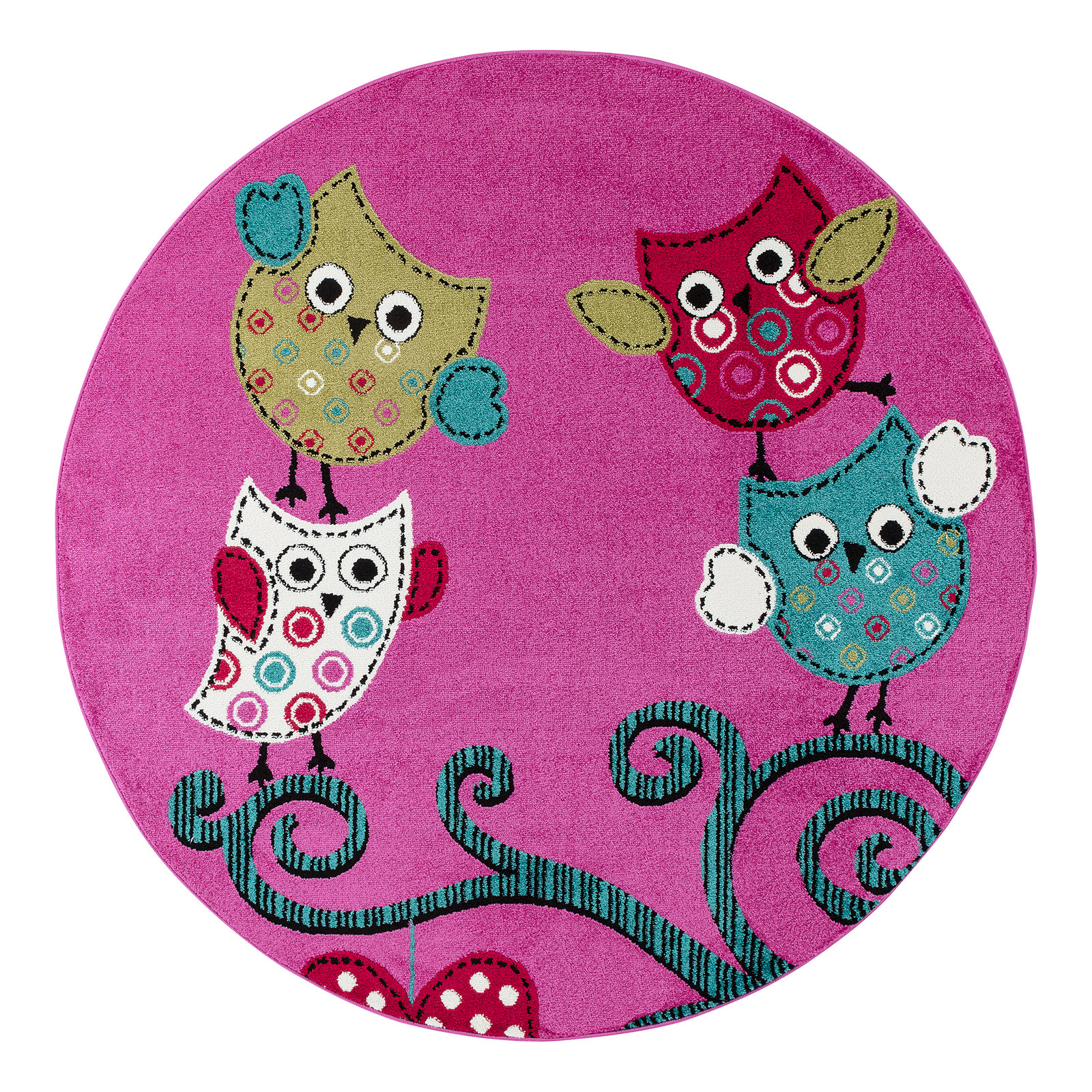 home24 Kinderkleed Kids Uil rond, violet, Ø 160 cm