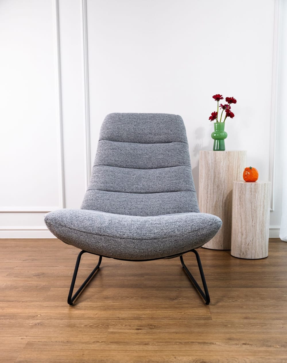 Selsey Fauteuil lounge rembourré, gris/métal Gris 83x97x83cm