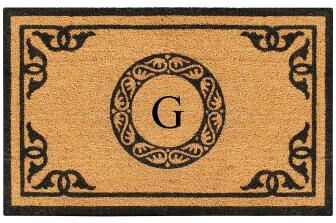"A1 Home Collections Natural Coir and thick PVC backing Geneva Floral Anti-Shed Front Doormat 24"" x 39"""