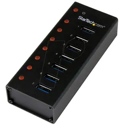 StarTech 7 Port USB 3.0 Hub (USB-B, 7 Ports), Dockingstation + USB Hub, Schwarz
