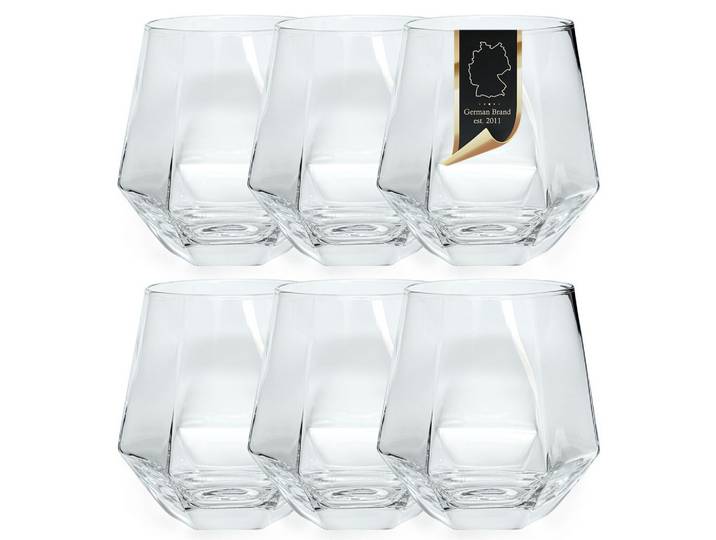 TRINKGLAS SET im Hexagon Design 240 ml (6-tlg)