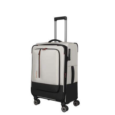 Weichgepäck-Trolley TRAVELITE "CROSSLITE Reisekoffer Weichgepäck", Gr. B/H/T: 43cm x 66cm x 28cm 61 l, braun, Polyester, Koffer, Koffer, mit TSA-Schloss, wasserabweisendes Material