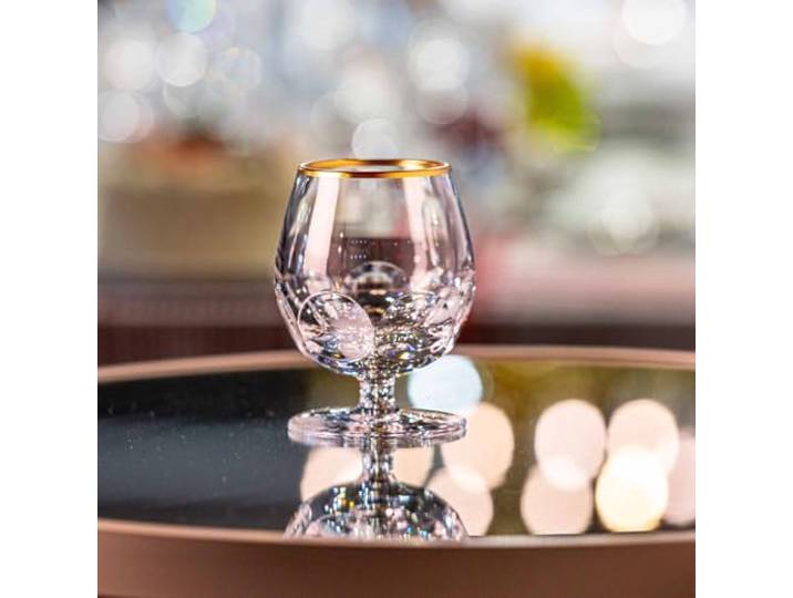 ARNSTADT KRISTALL Cognacglas Palais Gold hell (10,6 cm) Kristallglas mundgeblasen · handgeschliffen · Handmade in Germany · inkl. 24 Karat Goldrand