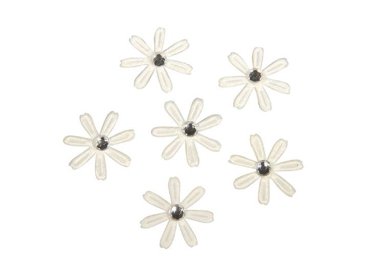 Rayher Satinblüten mit Strass ⌀ 1.8 cm 60 Stück
