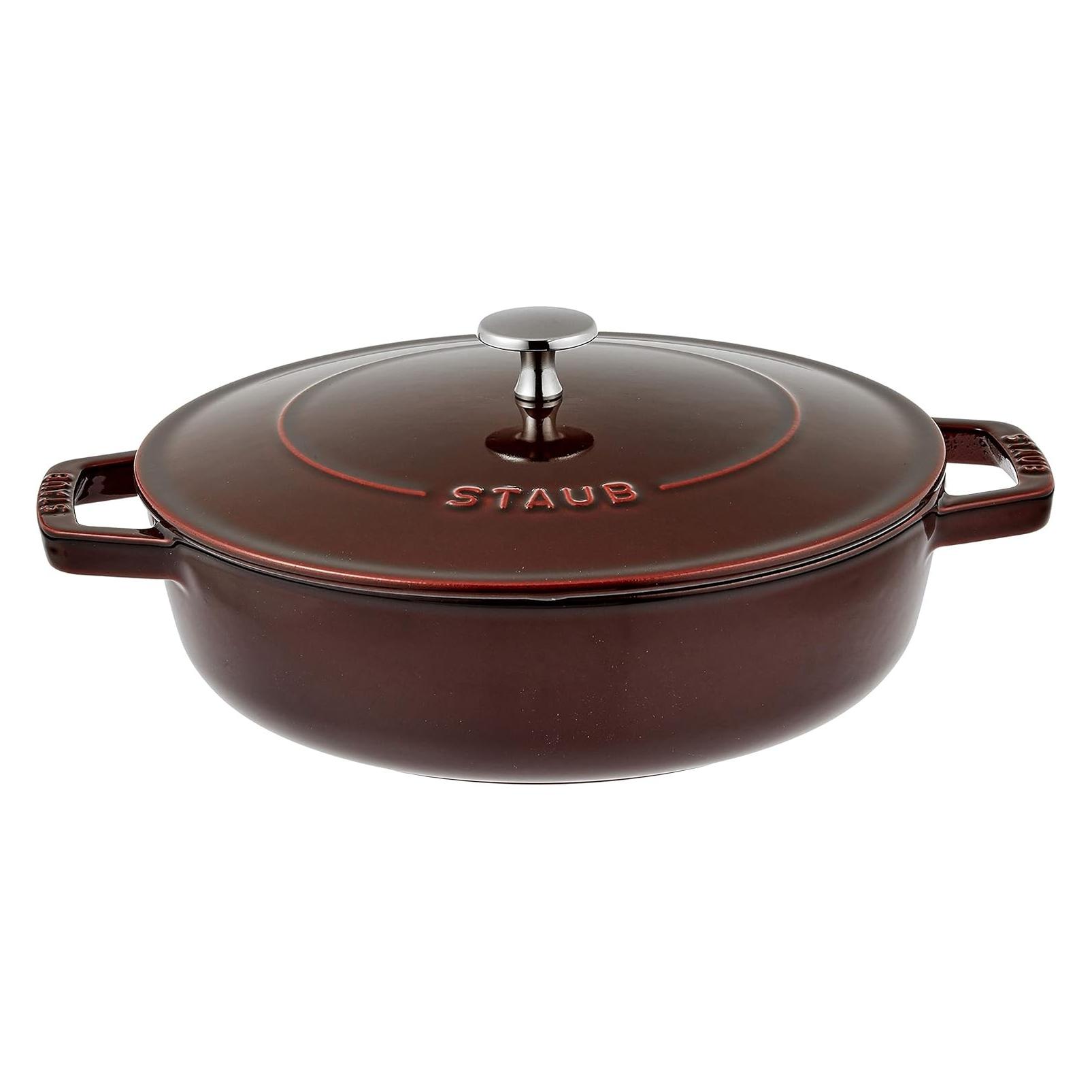 Staub 40511-512-0 Bräter mit Chistera, Induktionsgeeignet, Gusseisen, Grenadine (Gusseisen, 24 x 11.60 cm) (40511-512-0)