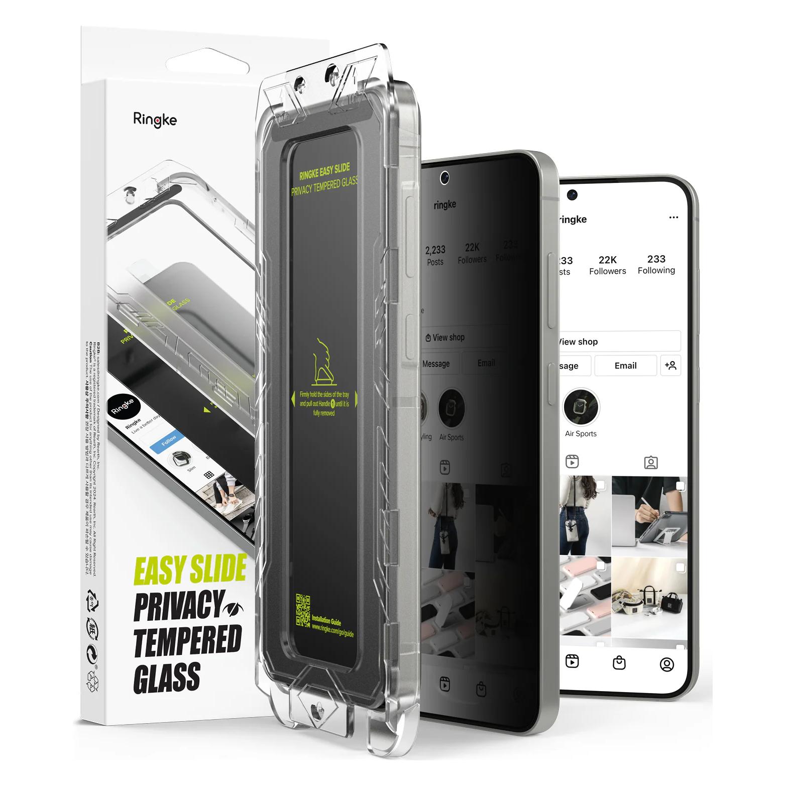 Ringke Easy Slide 2-pack Privacy Glass for Samsung Galaxy S25+ (2 Stk., Samsung Galaxy S25) (27196-0)