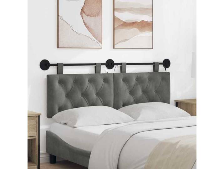 Tête de lit suspendue Gris foncé Velours 3424638