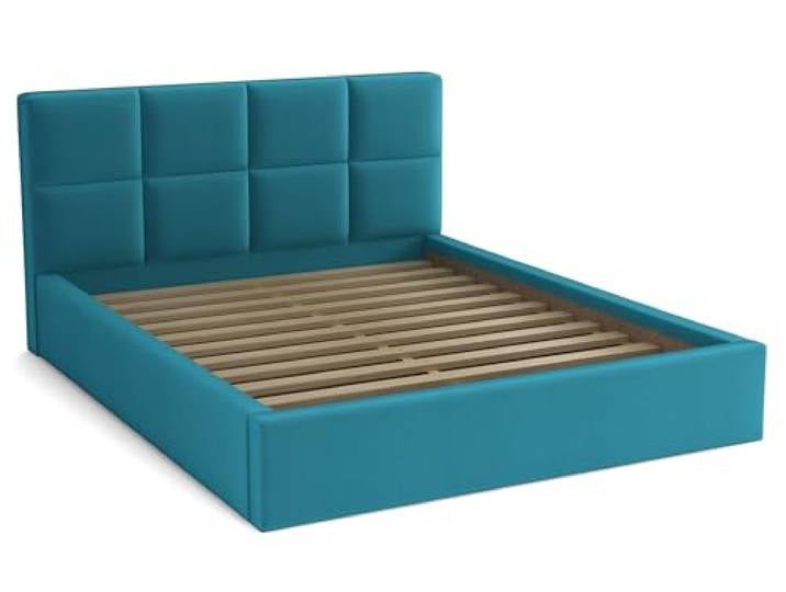 bonni Polsterbett Alaska 160x200cm Bett mit Lattenrost Doppelbett mit Bettkasten Bettgestell Holzbett Stauraumbett (Türkis)