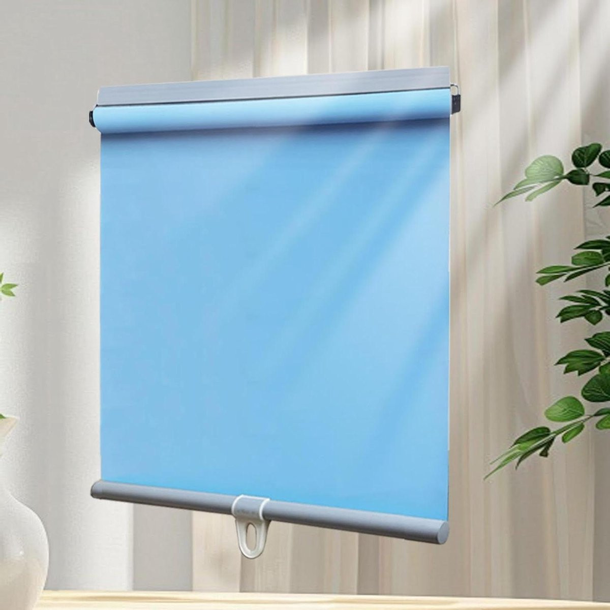 Verduisterend Rolgordijn Blauw - Automatisch Opstijgend - Breedte: 32-150 cm