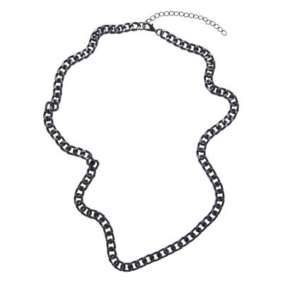 Edelstahlkette URBAN CLASSICS "Urban Classics Unisex Long Basic Chain Necklace", schwarz, Halsketten, Damen, onesize, Eisen, Edelstahlkette
