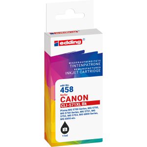 Edding kompatibel für Canon CLI-571BK XL,  Tinte EDD-458, 11ml, schwarz