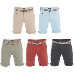 riverso Kurze Hosen Herren Chino Shorts Kurz mit Gürtel RIVKlaas Regular Fit - Middle Beige (60301) - W 30