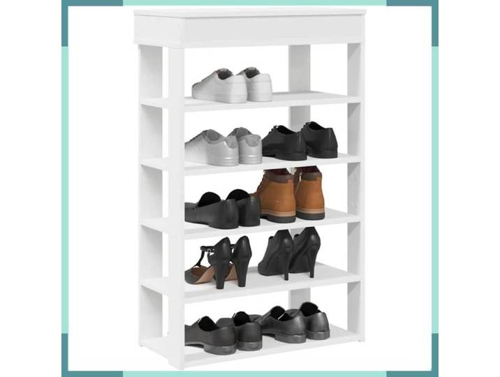 ASHATA Étagère à chaussures blanc 60x30x98 cm bois d'ingénierie -FHE859923