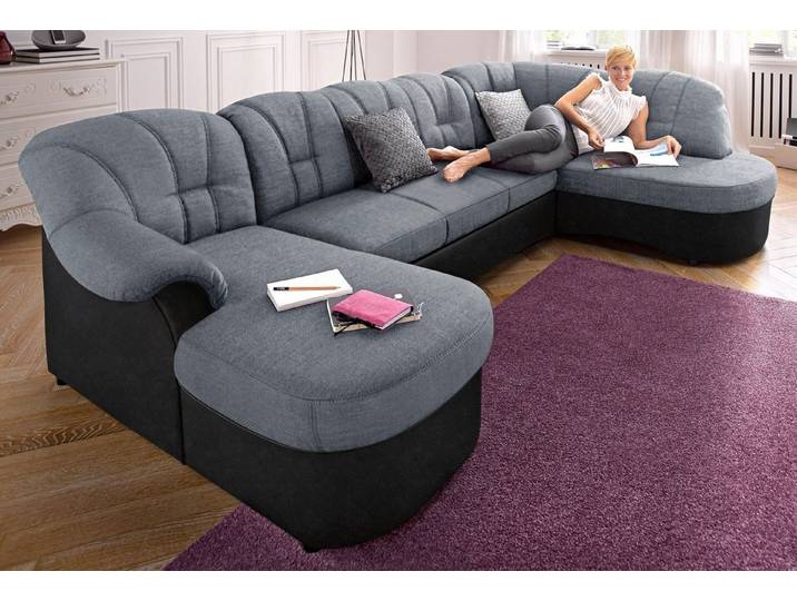 DOMO collection Wohnlandschaft Flores auch in Leder-Bezug, B/T/H: 293/180/86 cm, U-Form