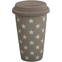 Krasilnikoff Thermobecher Travel Mug Stars, taupe