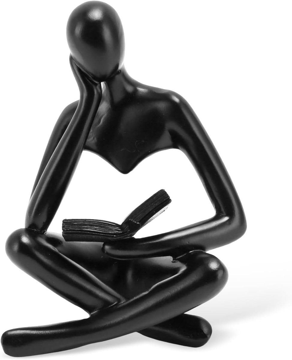 Set van 3 Abstracte Denkbeeldige Sculpturen, Minimalistische Kunstfiguren voor Decoratie van de Woonkamer, Boekenplank of het Kantoor