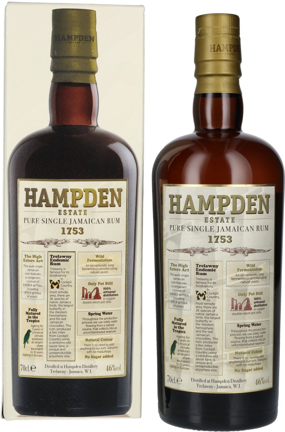 Hampden Estate Rum Hampden Estate 1753 3 Years Old Pure Single Jamaican Rum 46% Vol. 0,7l in Geschenkbox