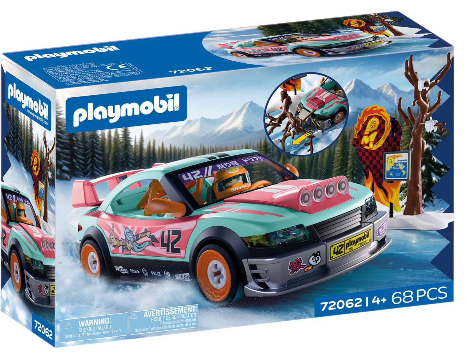 Playmobil 72062 Rally Car Racing Vehicle, 68 stuks