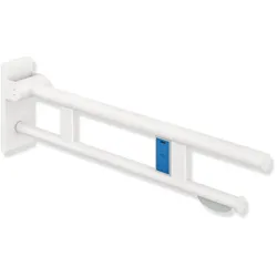 HEWI Stützklappgriff Duo, Design A, Edelstahl, Ausladung 700 mm, links