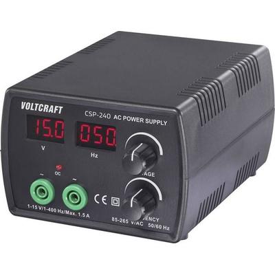 VOLTCRAFT CSP-240 Labornetzgerät, einstellbar Wechselspannung 1 - 15 1.5 A (max.) 22.5 W Frequenzregelung Anzahl Ausgänge 1 x