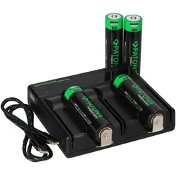Dual PD Performance Ladegerät + 4 Premium 18650 Zellen + USB-C Input