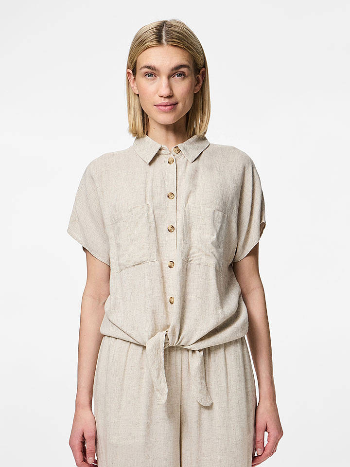 Pieces Bluse "Pia" in Sand - XL