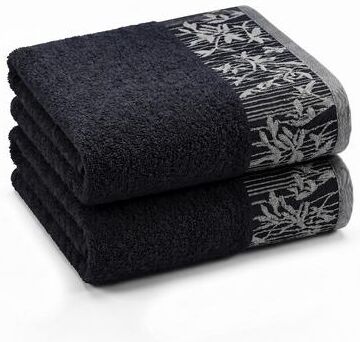 Superior Wisteria 2-Piece Cotton Bath Towel Set - Floral Jacquard Border Full Body Bath Towels