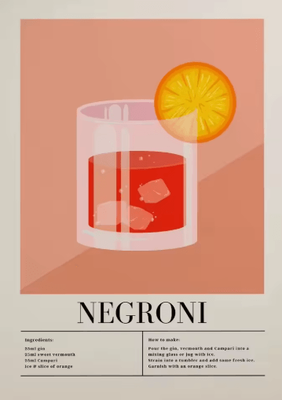Inspire Picks Aperol Spritz & Pizza Cocktail Kitchen Wall Art Italian Food Canvas Poster 11 30x45cm Unframed