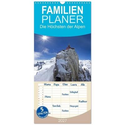 Familienplaner 2027 - Die Höchsten der Alpen mit 5 Spalten (Wandkalender, 21 x 45 cm) CALVENDO